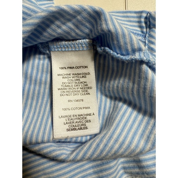 Vineyard Vines Island Polo Mens XL‎ Blue White Striped Pima Cotton 1G010371 - Picture 4 of 8